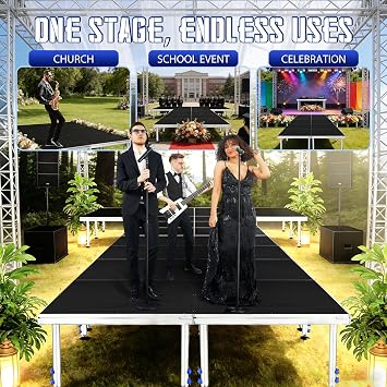 Portable 16x20 ft Stage Platform 20-Section Modular System
