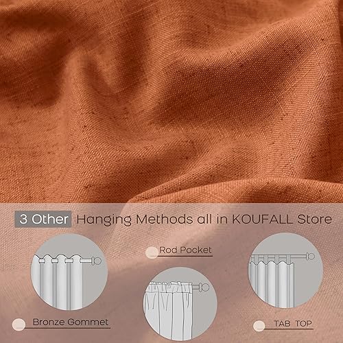 Miniatura 69 de KOUFALL Cortinas transparentes de lino de 90 pulgadas, cortinas para Sala Modernas 2025 De Lino Elegantes, cortinas personalizadas con pestaña