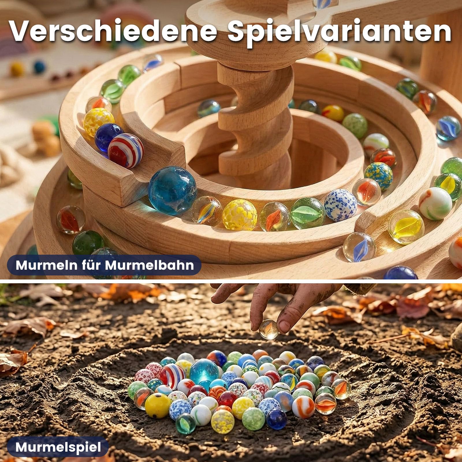 HAKACC 85 Canicas de Cristal Coloridas en Lata de Hojalata - Juego de Canicas para Niños y Decoración de Plantas