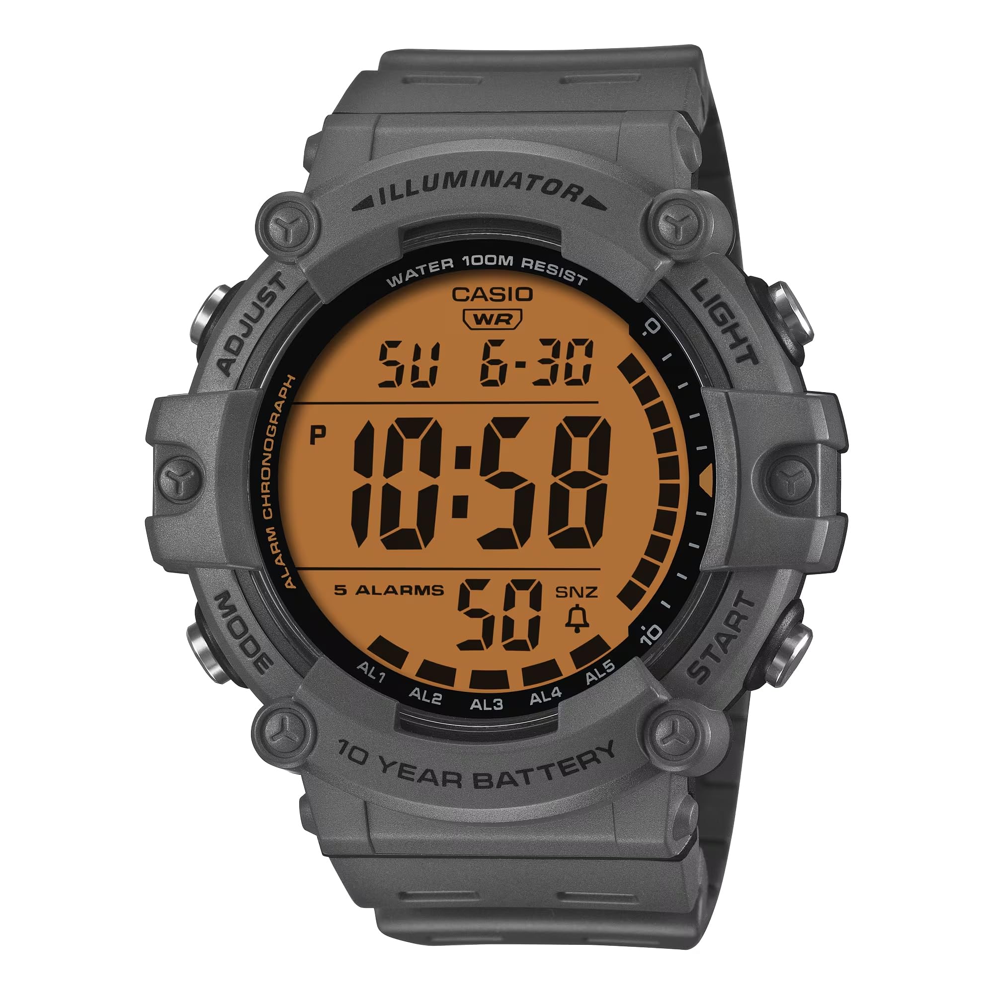 Casio Digitale Sportuhr AE-1500WHC-8AVEF Grau Orange