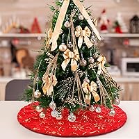 Vista 25 de Falda de Árbol de Navidad de Felpa Blanca de 30 pulgadas Falda de Árbol de Navidad de Piel Blanca Nieve con Lentejuelas Plateadas Copo de Nieve