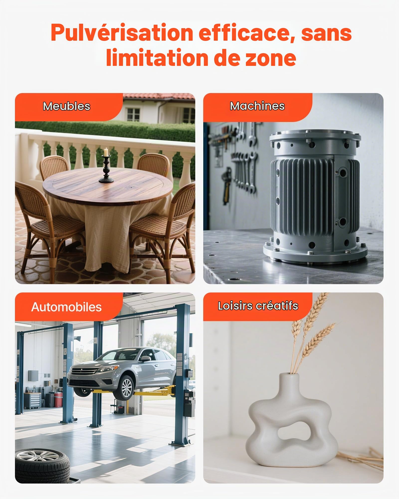 VEVOR Kit Pistolet Pulvérisateur à Peinture Pneumatique par Gravité, Lot de 3, avec 3 Buses 1,0 mm 1,4 mm 1,8 mm, Pistolet Professionnel à Peinture Automobile à Air Comprimé, pour Meubles, Voitures
