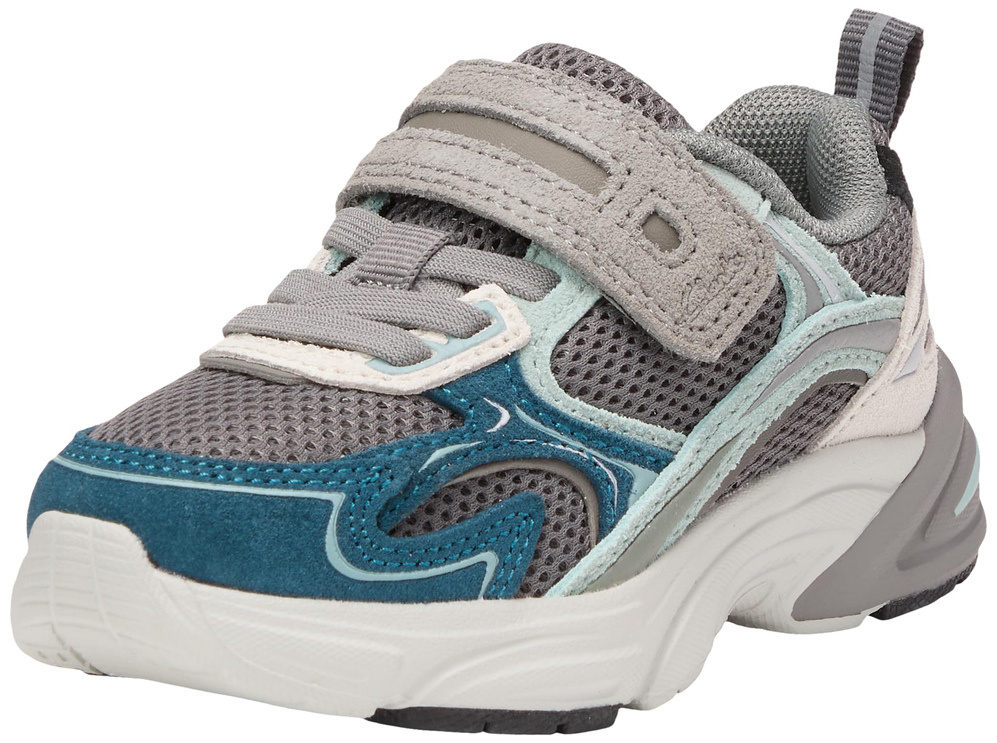 Clarks CraftonVibe T Childrens Grey/Green Combi, 4