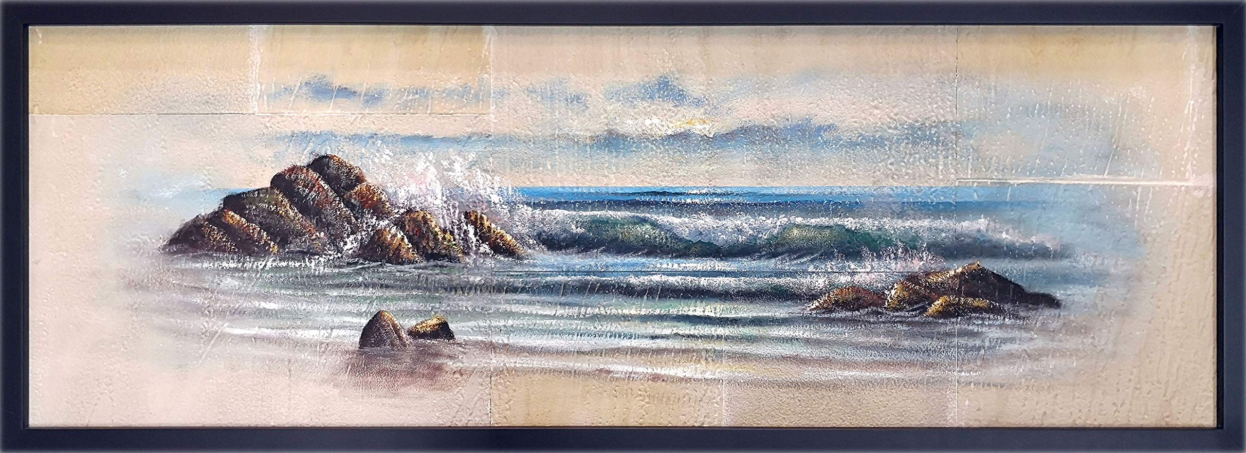 Tableau unique d'art minéral sur pierre pour sublimer votre intérieur moderne