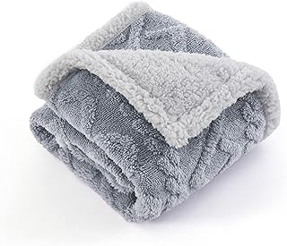 Lesure Large Dog Blanket Washable - 80x100cm Waterproof Blanket for Medium Dogs and Large Cats, Soft Pet Throw Protects Bed and Sofa with Soft Plush, Grey
