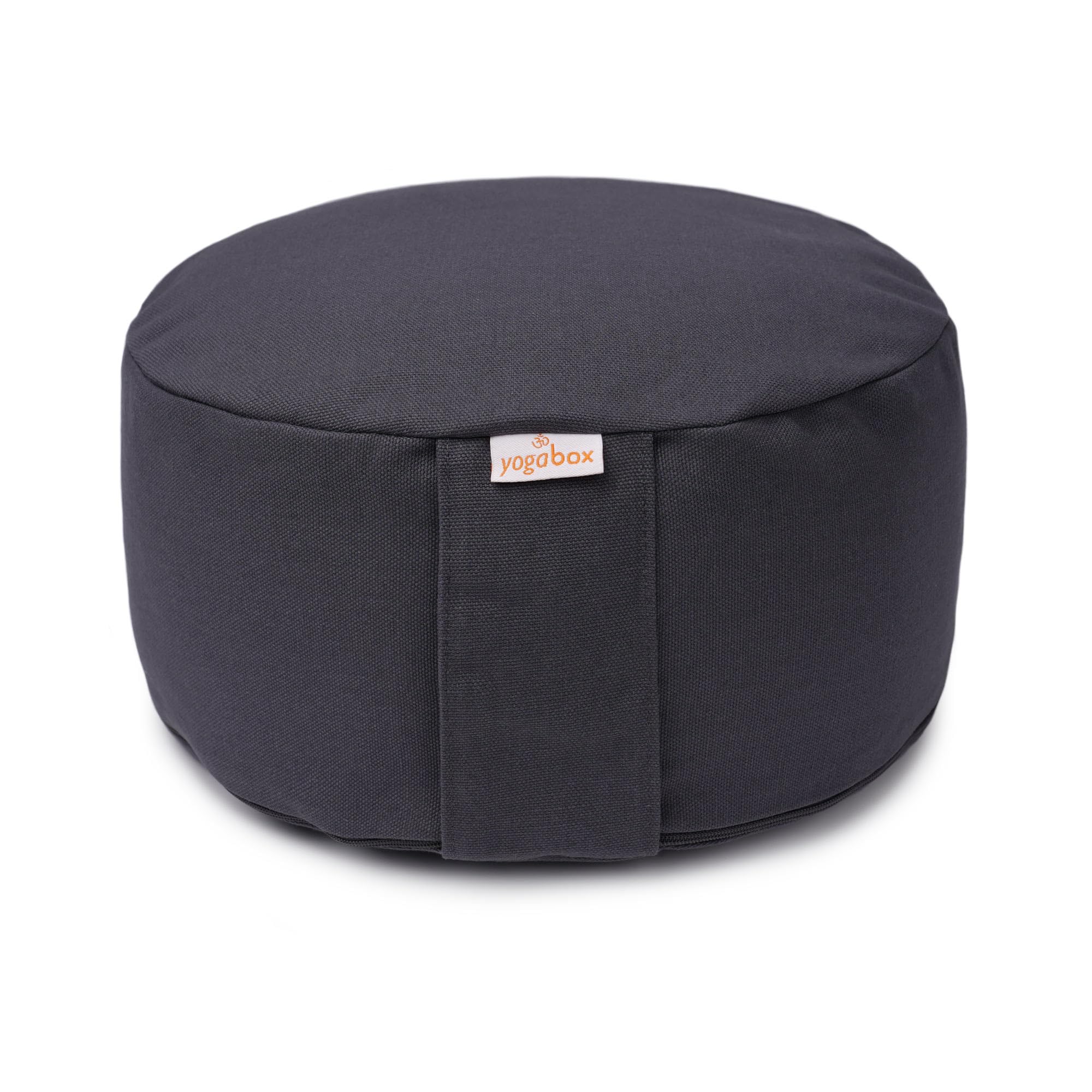 Yogabox Meditationskissen Basic, Abnehmbarer Bezug aus 100% Baumwolle, Höhe 13-18 cm, Praktische Trageschlaufe, Basic Collection