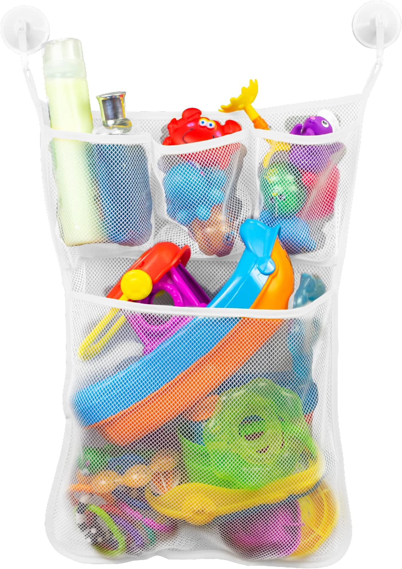 Amazon.com: Bath Toy Organizer Includes Suction Cup Hooks and Adhesive ...