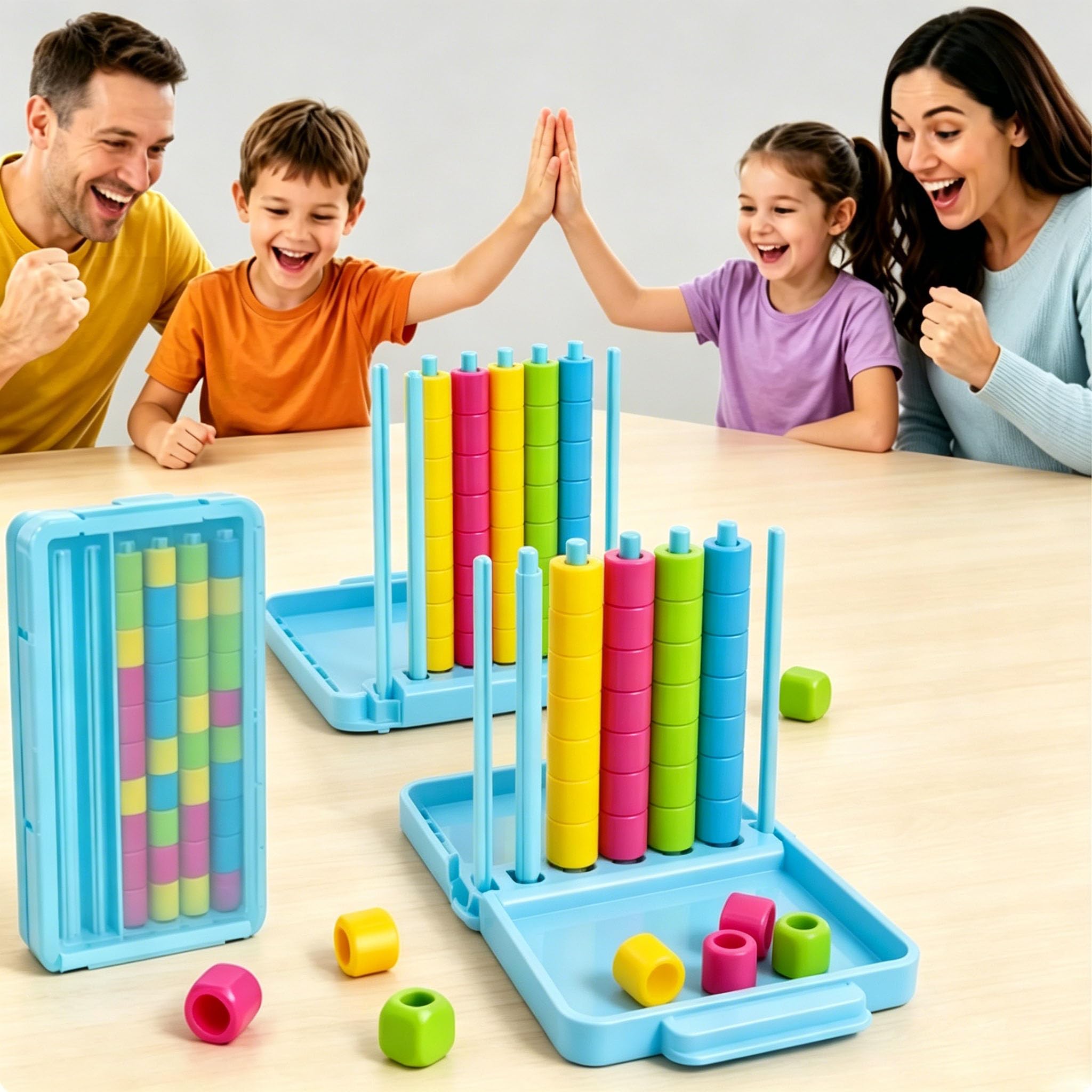 Izbdcy Mini Color Stack Challenge โ Portable Brain Teaser Travel Game with 40 Color Rings, Logic Puzzle Fidget, Handheld Color Matching Mind Game for Road Trips, Classroom, Family Fun (2pcs)