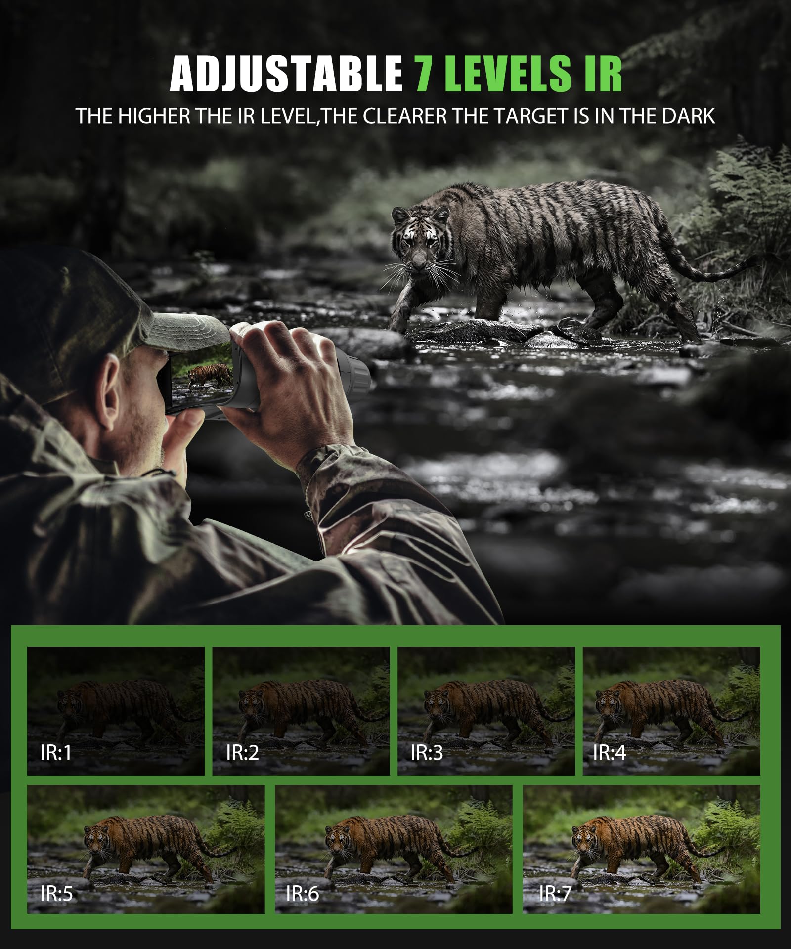 Night Vision Binoculars - 4K Rechargeable Night Vision Goggles, 3.2'' Digital Infrared Night Vision can Save Photo and Video with 32GB TF Card