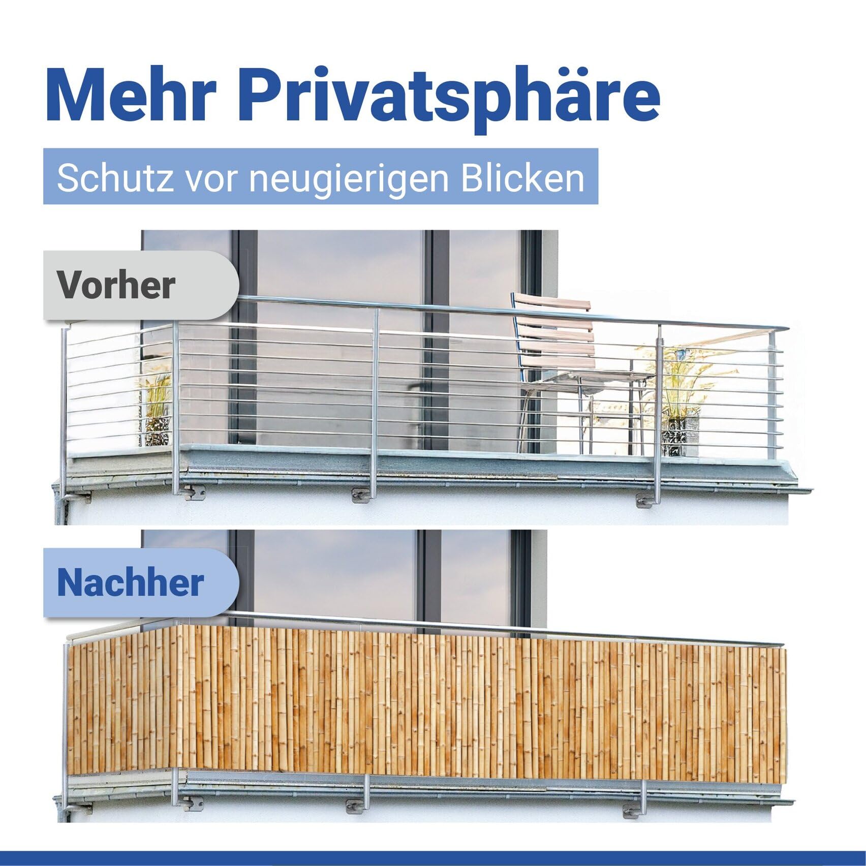 Maximex Pare-vue pour Balcon 5m x 85cm, Protège la Sphère Privée, à l'abri du Vent, Résistant aux UV et aux Intempéries, Séchage Rapide, Résistant à la Déchirure, Renforcé de Fibres de Verre