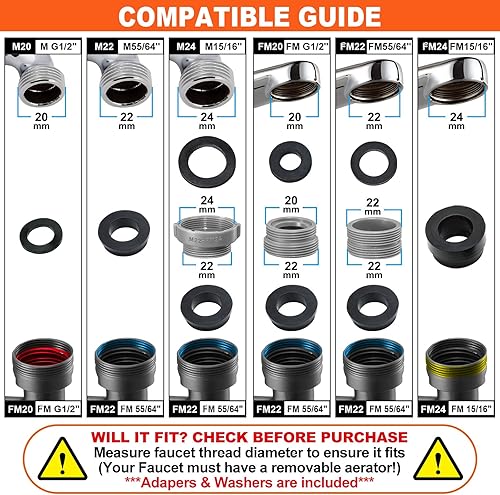Miniatura 2 de Spurtar - Extensor de grifo, grifo de extensión multifuncional giratorio de 1080 + 360, grifo de filtro universal contra salpicaduras, extensor de