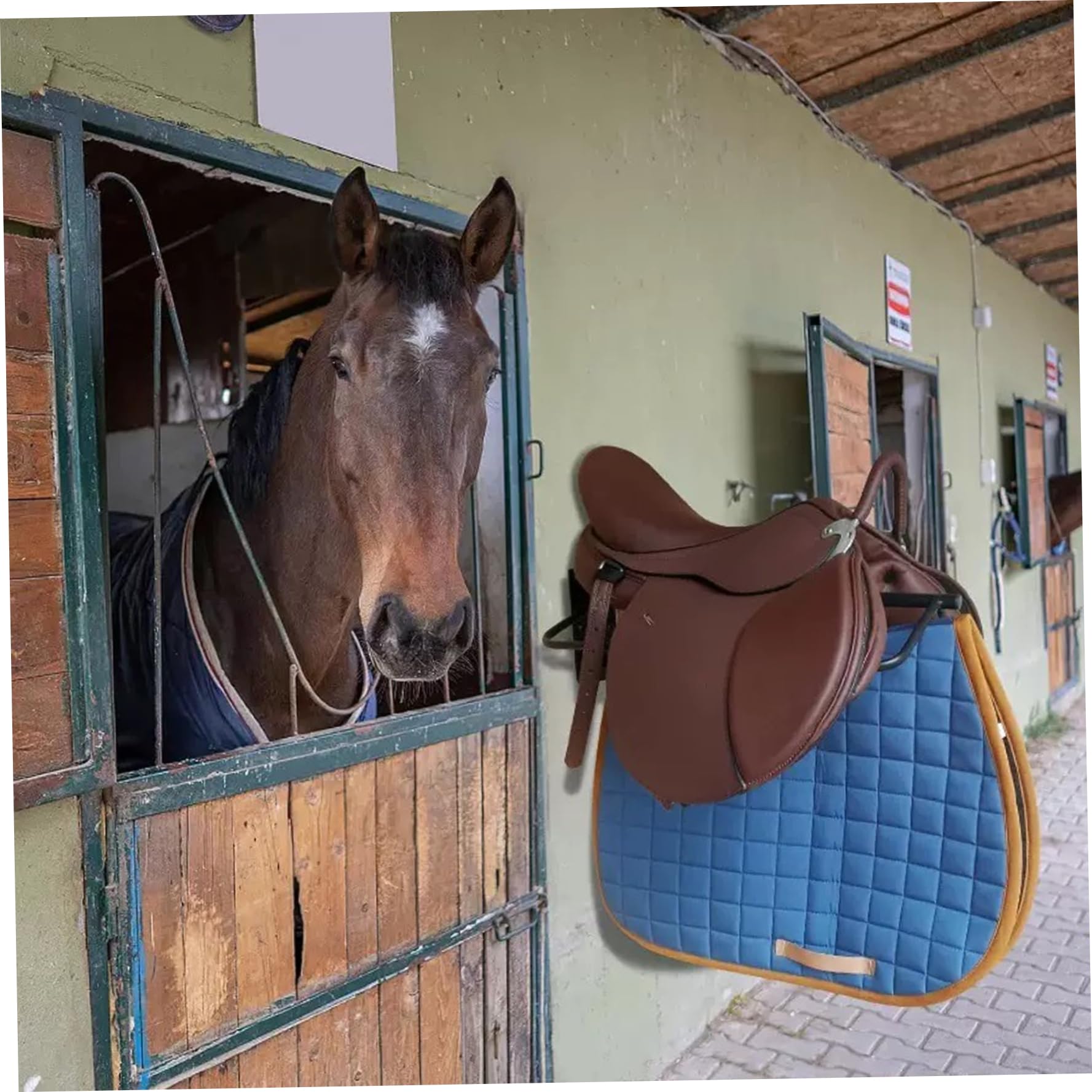 Soporte para sillín montado en la Pared, Soporte para sillín de Alta Resistencia para Suministros de Almacenamiento de Sala de Tachuelas de Granero de Caballos, Montaje en Pared