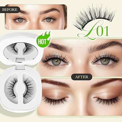 Miniatura 2 de LASHVIEW Pestañas magnéticas de aspecto natural, kit de pestañas magnéticas suaves reutilizables con aplicador, no necesita pegamento, resistente al