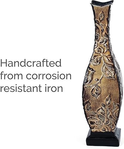 Miniatura 4 de Elements Florero floral de metal en relieve (17 pulgadas, dorado), bronce