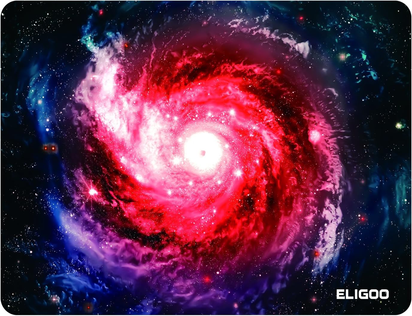 Eligoo Mouse Pad Gaming Office Star Space Galaxy Red Swirl - 3mm Thickness Rubber Base