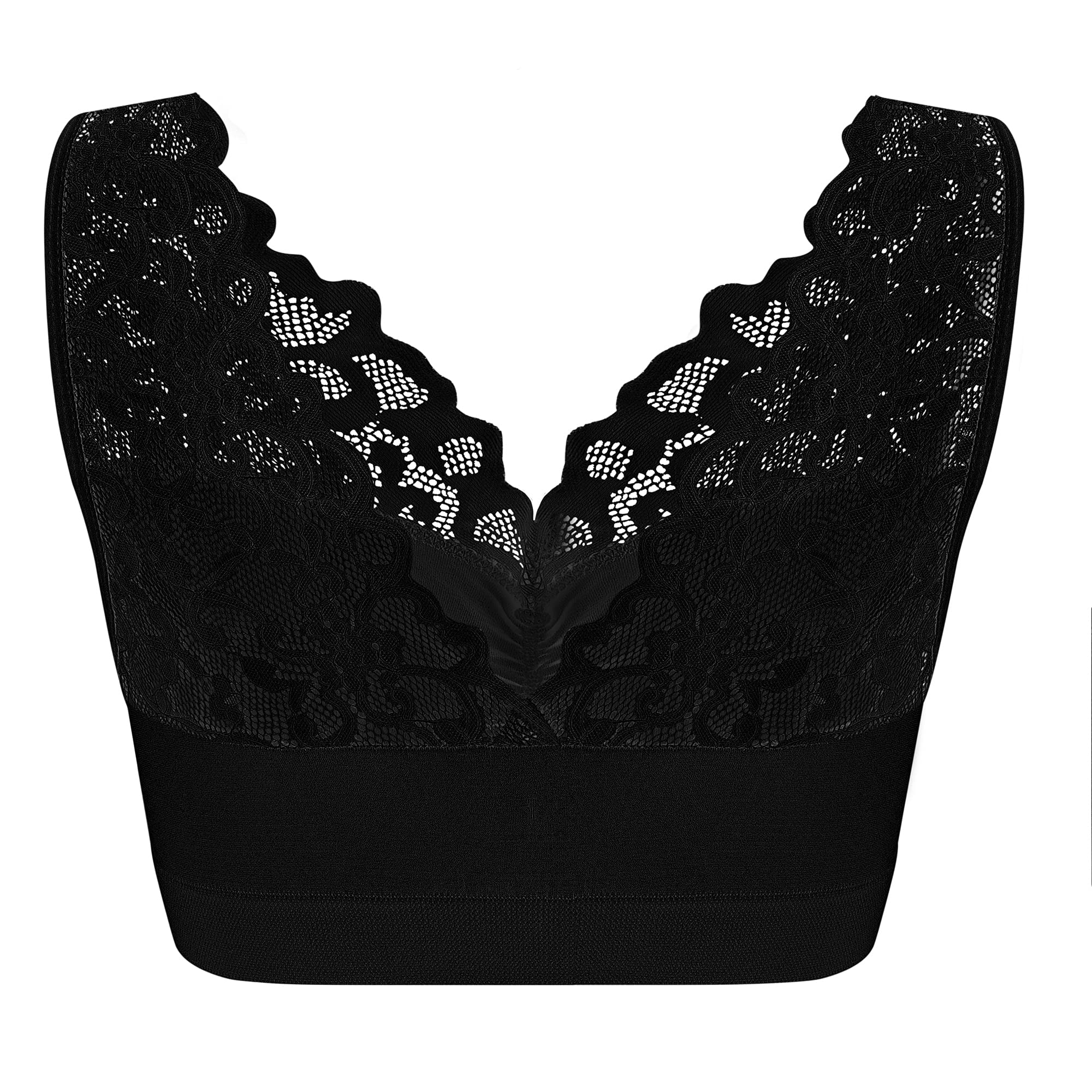 UnsichtBra Lot de 3 bustiers, avec dentelle fine, soutien-gorge pour femme, sans armatures, doux, brassière d'allaitement pour dormir