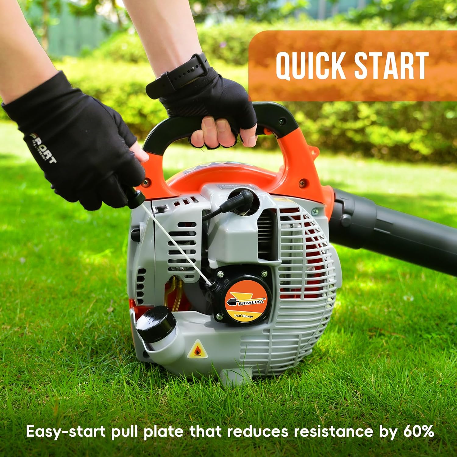 28CC Gas Leaf Blower, 1.1HP 2-Stroke Handheld Blower, 460 CFM 160 MPH High-Performance Air Volume, Lightweight Design for Lawn, Yard, and Driveway Cleanup