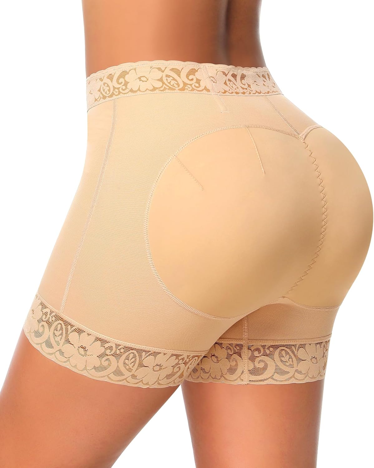DERCA Butt Lifting Shapewear Padded Underwear for Women Booty Pads Tummy Control Shorts with Hook Zipper Closure - Image 2