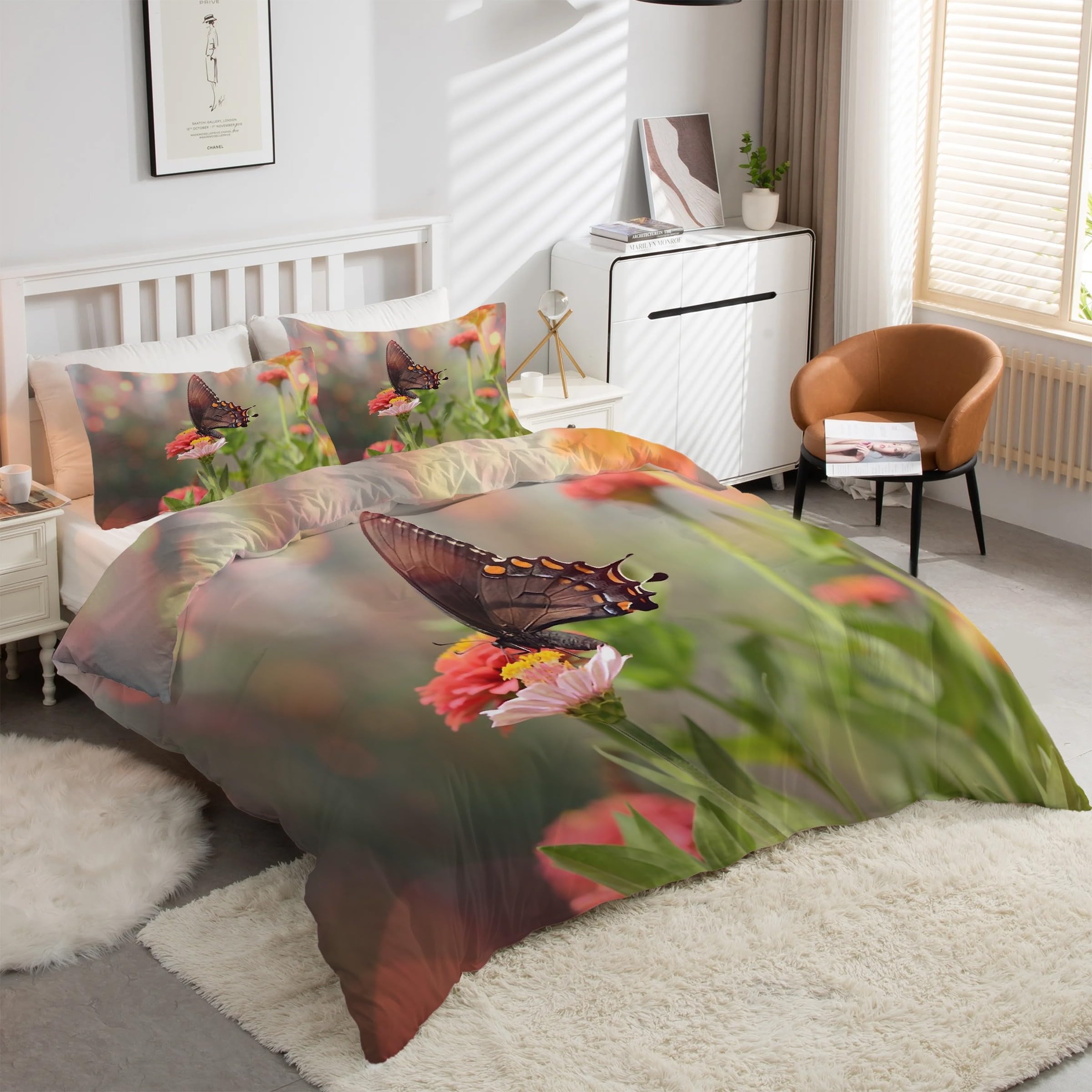 Parure de lit papillon 90x190 en microfibre premium douce