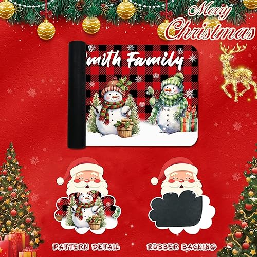 Miniatura 7 de Felpudo de Navidad personalizado para exteriores con nombre, tapete de bienvenida personalizado de Navidad, entrada al aire libre, hogar, tapete de