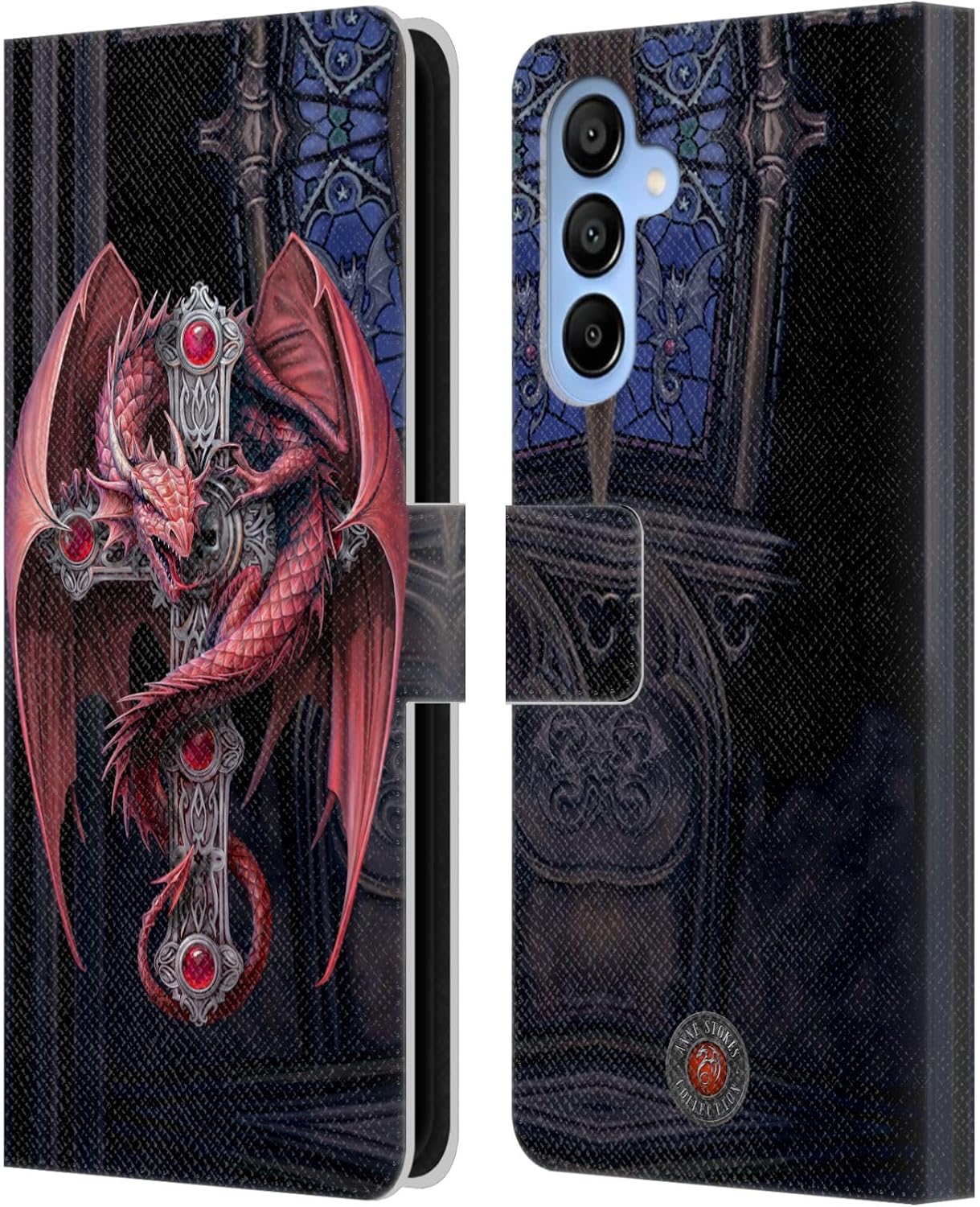Head Case Designs Officially Licensed Anne Stokes Yin Yang Protector Dragons Leather Wallet Case Compatible with Samsung Galaxy A16 5G