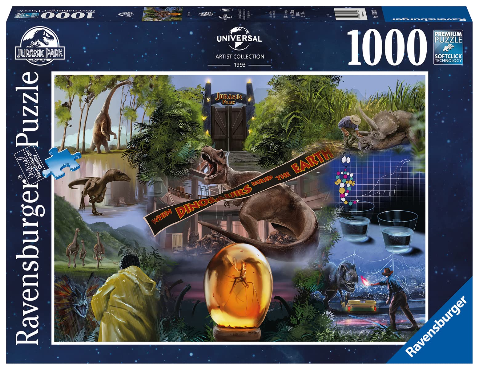 Ravensburger Jurassic Park Movie Poster 1000 Piece Jigsaw Puzzle for Adults & Kids Age 12 Years Up