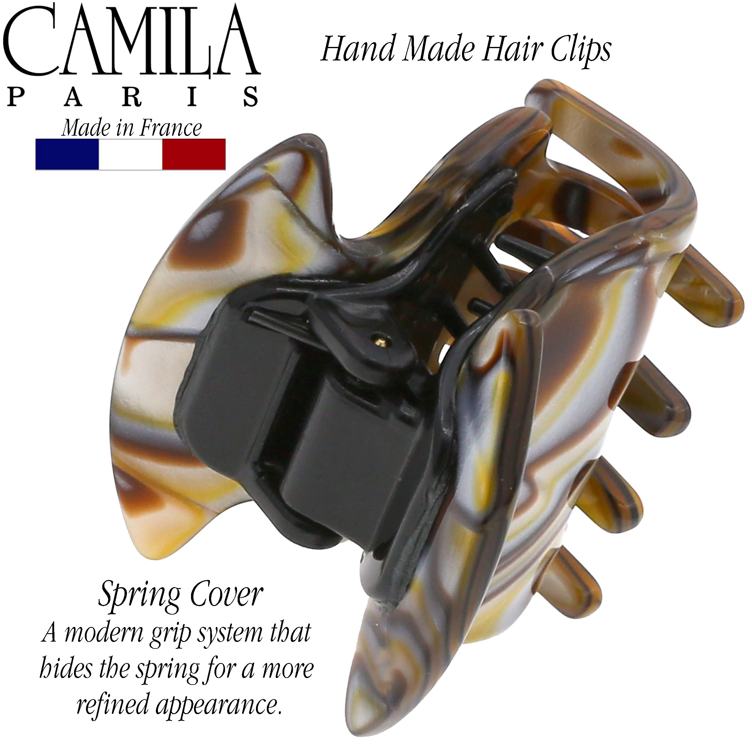 Camila Paris CP3180 Französische Haarspange für Frauen, handgefertigt, Onyx, kleine Mädchen, Haarklammern, langlebig, Styling-Haarschmuck für Frauen, starker Halt, rutschfester Griff, hergestellt in