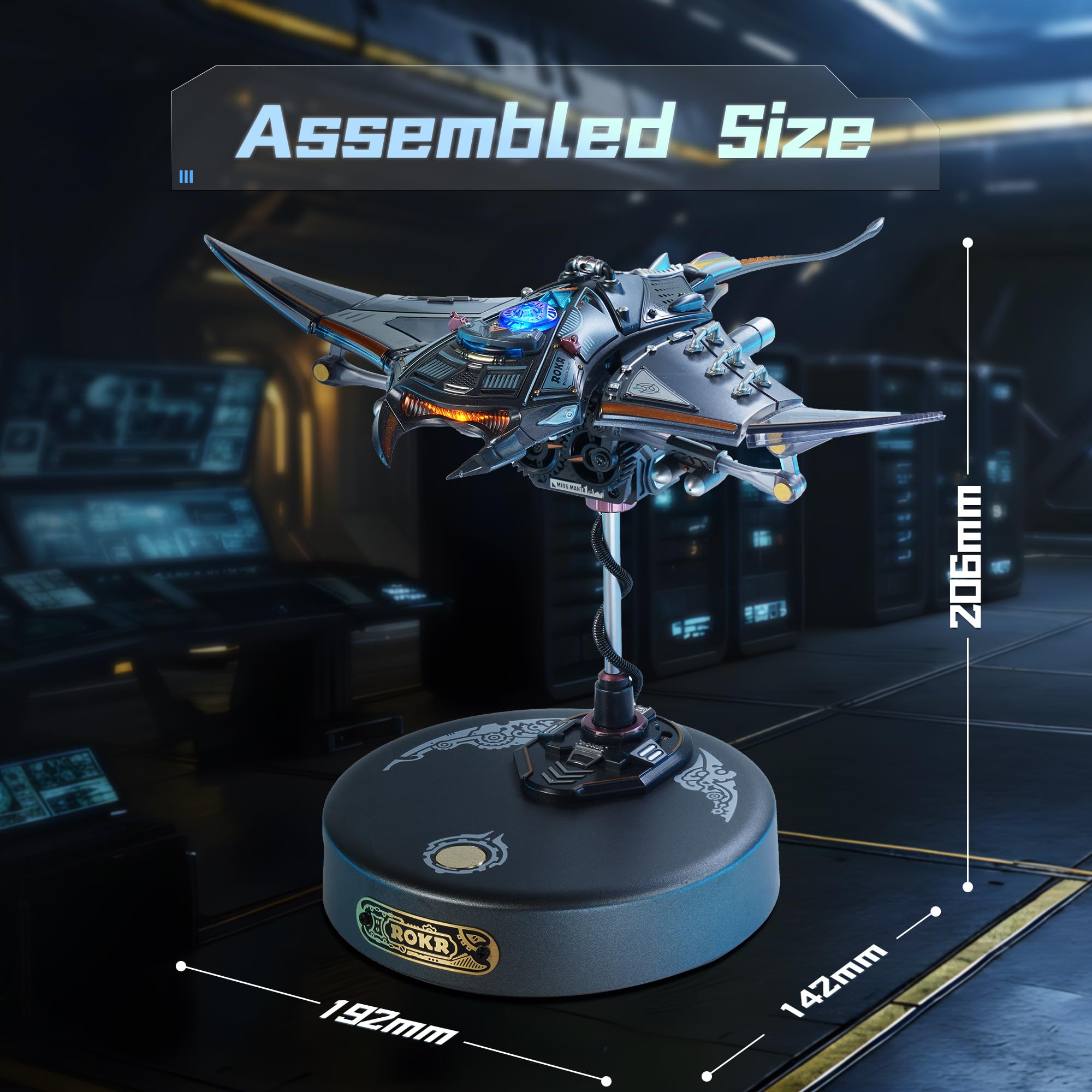 ROKR Puzzle 3D Manta Ray Ocean Modele Zestawy Cyberpunk Biurko Dekoracje Prezenty
