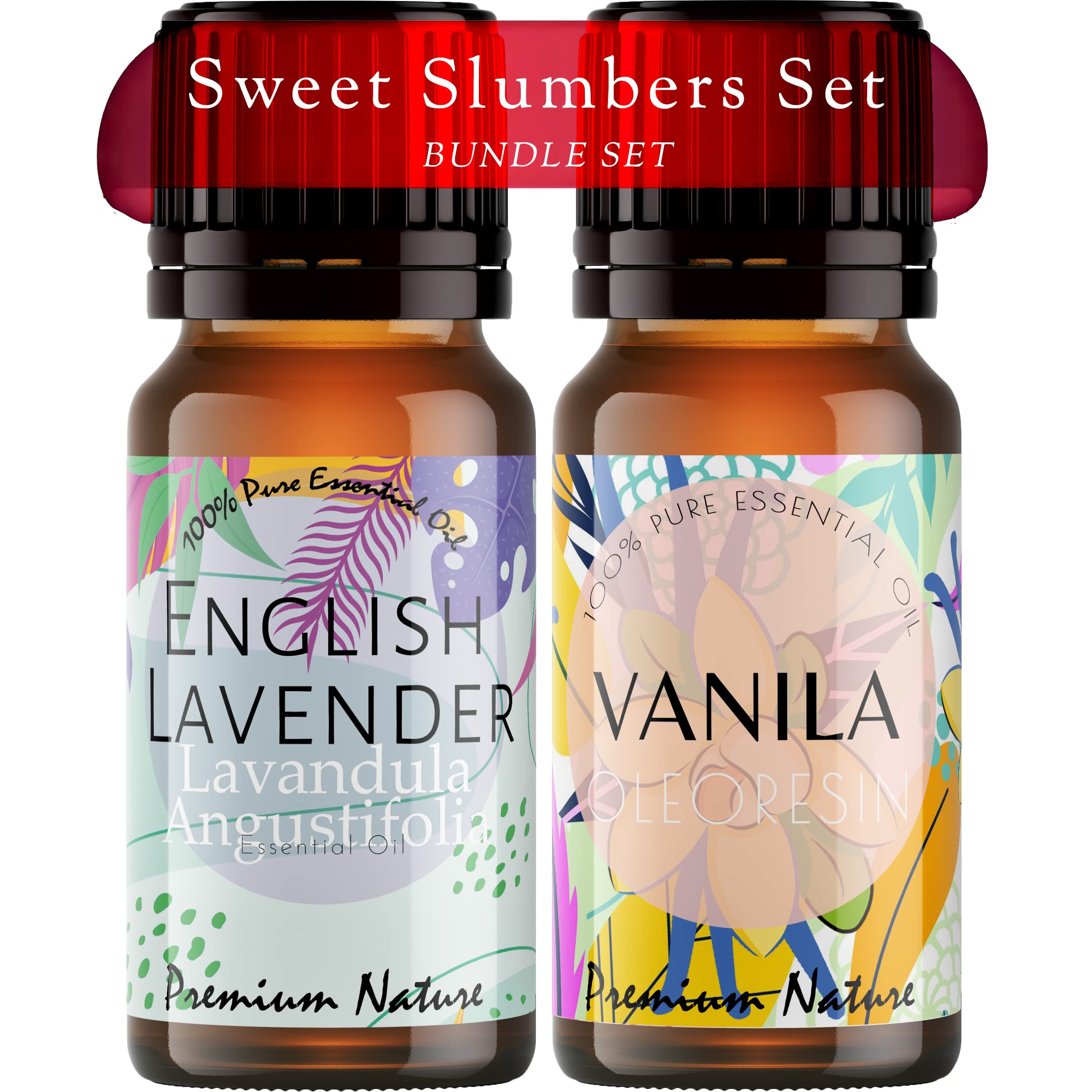 The Premium Nature English Lavender Oil & Vanilla Essential Oil -Sweet Slumbers Set for Stress Relief & Sleep - 100% Pure Therapeutic Grade Essential Oils Set - 2x10ml (B08WWKN4J3) Amazon Price History, Amazon Price Tracker