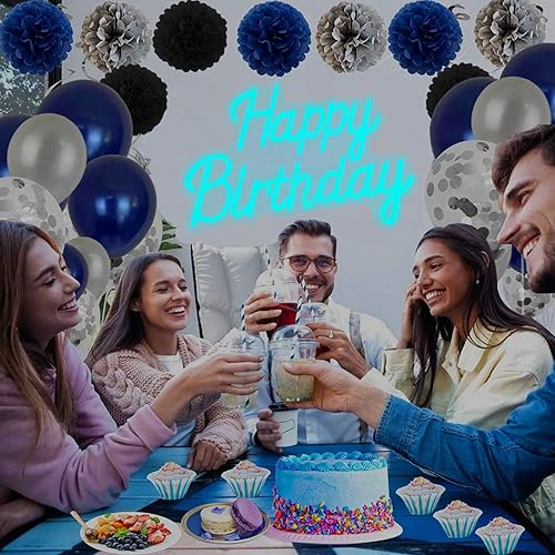 Miniatura 6 de Letrero de neón de feliz cumpleaños con interruptor regulable, letrero de neón de feliz cumpleaños para telón de fondo, alimentado por USB con luz