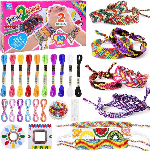 modacraft Friendship Bracelet Making Kit Toys for Girl , Friendship DIY Bracelet Craft Kit for 8-14 Years Old Kid Girls Jewellery Making Kits Birthday Gifts Birthday Present for Girls