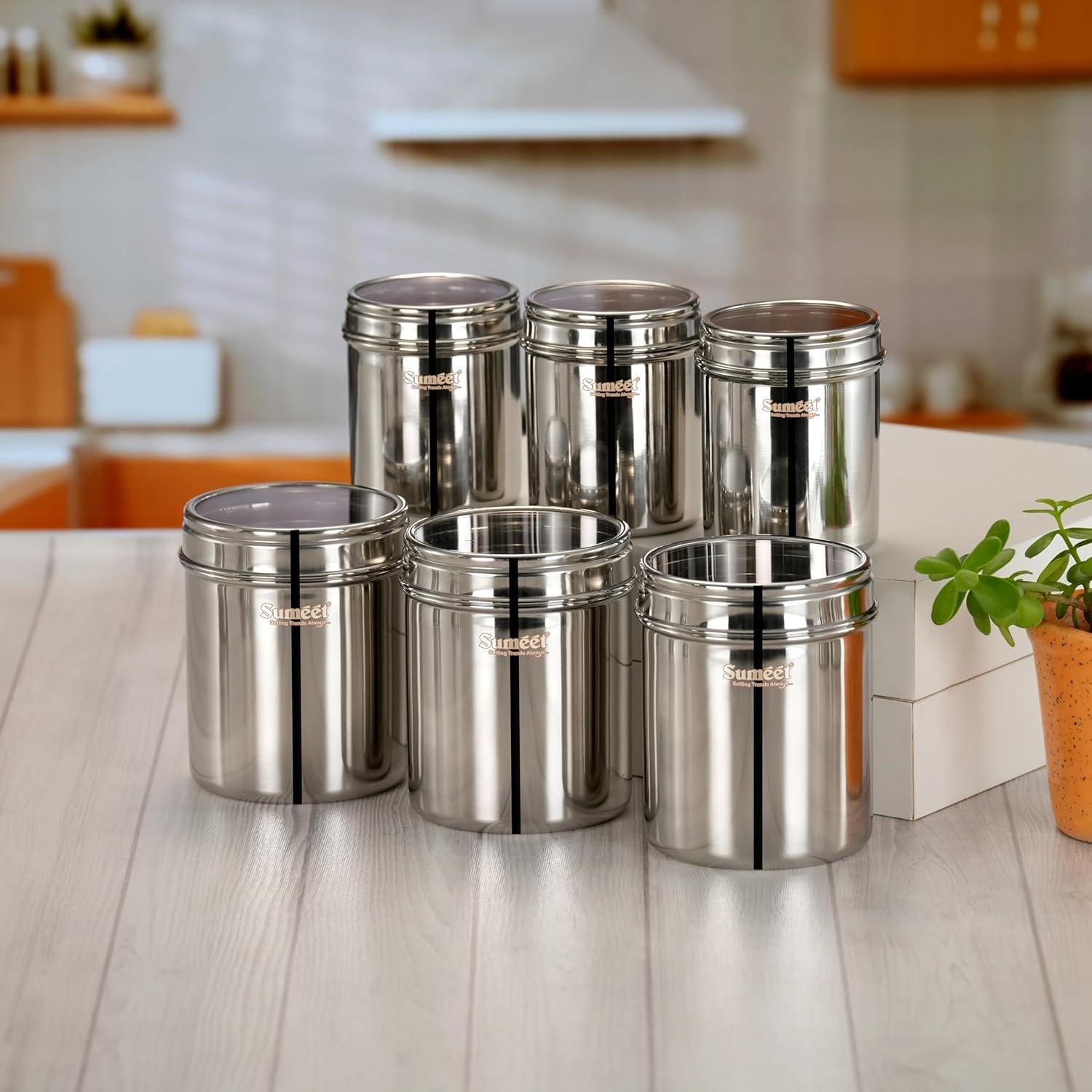 Summet stainless steel small container/jar/box for kitchen storage. Summet stainless steel small container/jar/box for kitchen storage.