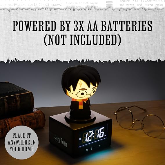 Paladone Harry Potter Digital Alarm Clock, Press Harry Potter for a Glowing Lamp or Night Light, Room Decor and Officially Licensed Merchandise