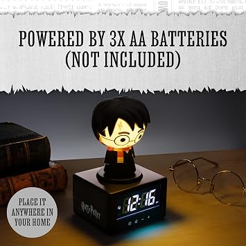 Paladone Harry Potter Digital Alarm Clock, Press Harry Potter for a Glowing Lamp or Night Light, Room Decor and Officially Licensed Merchandise