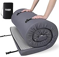 Vista 1 de Foamma Colchón de camping enrollable de alta densidad de 3 x 26 x 72 pulgadas con funda de cremallera resistente al agua, plegable y portátil