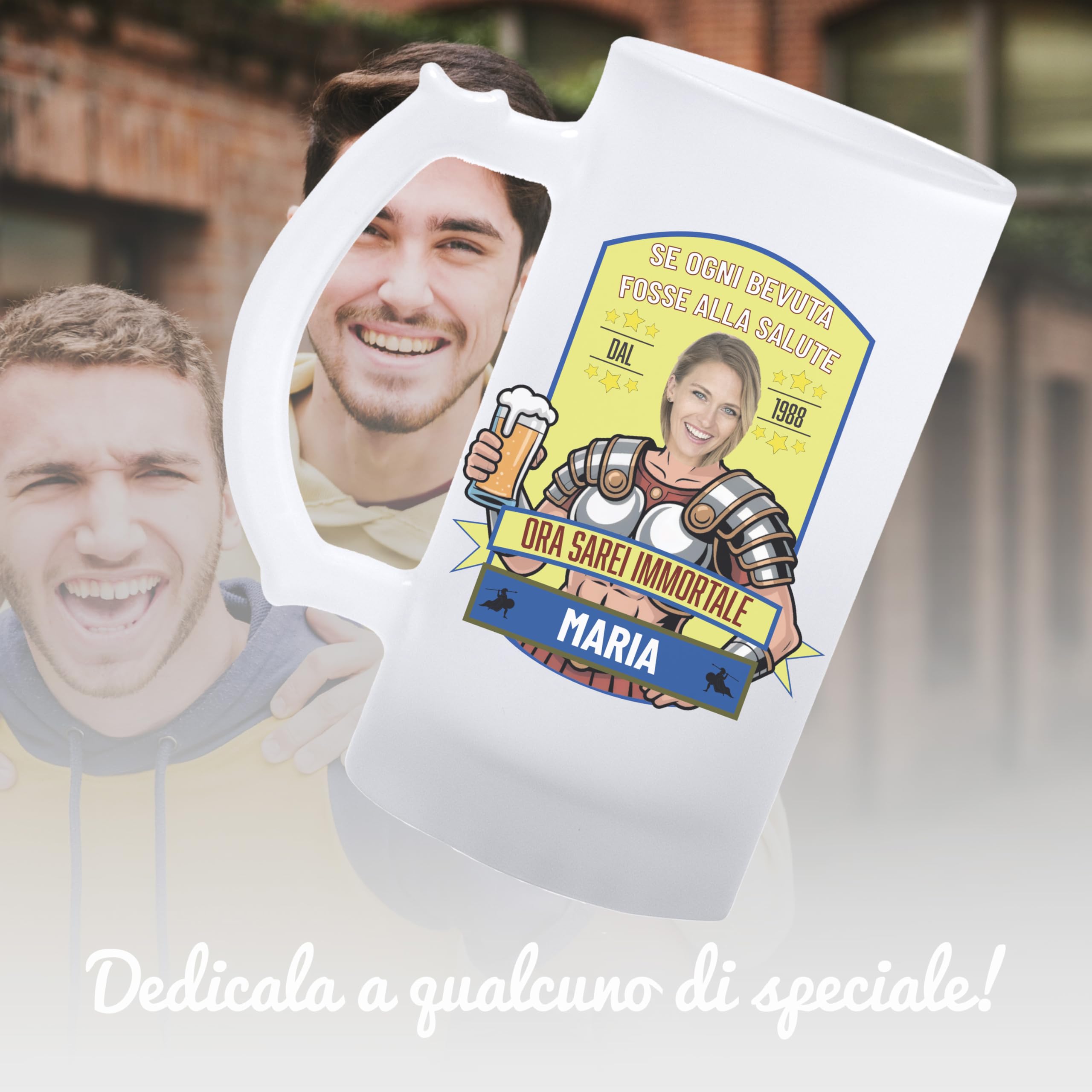 Boccale da Birra Papà Est Personalizzato con Date - Idea Regalo Festa del Papà | Olallà