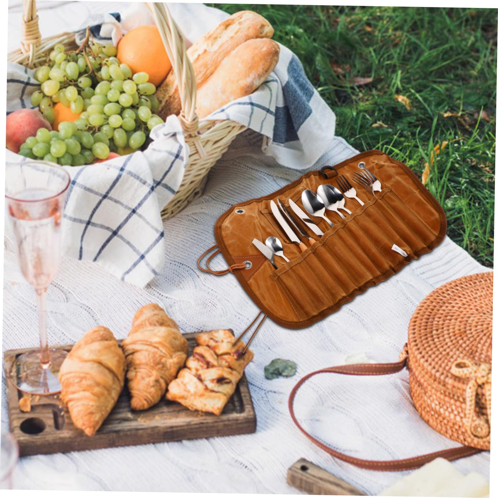 YARNOW Cubiertos Camping Kit Utensilios Portátiles Vajilla Acampada Accesorio