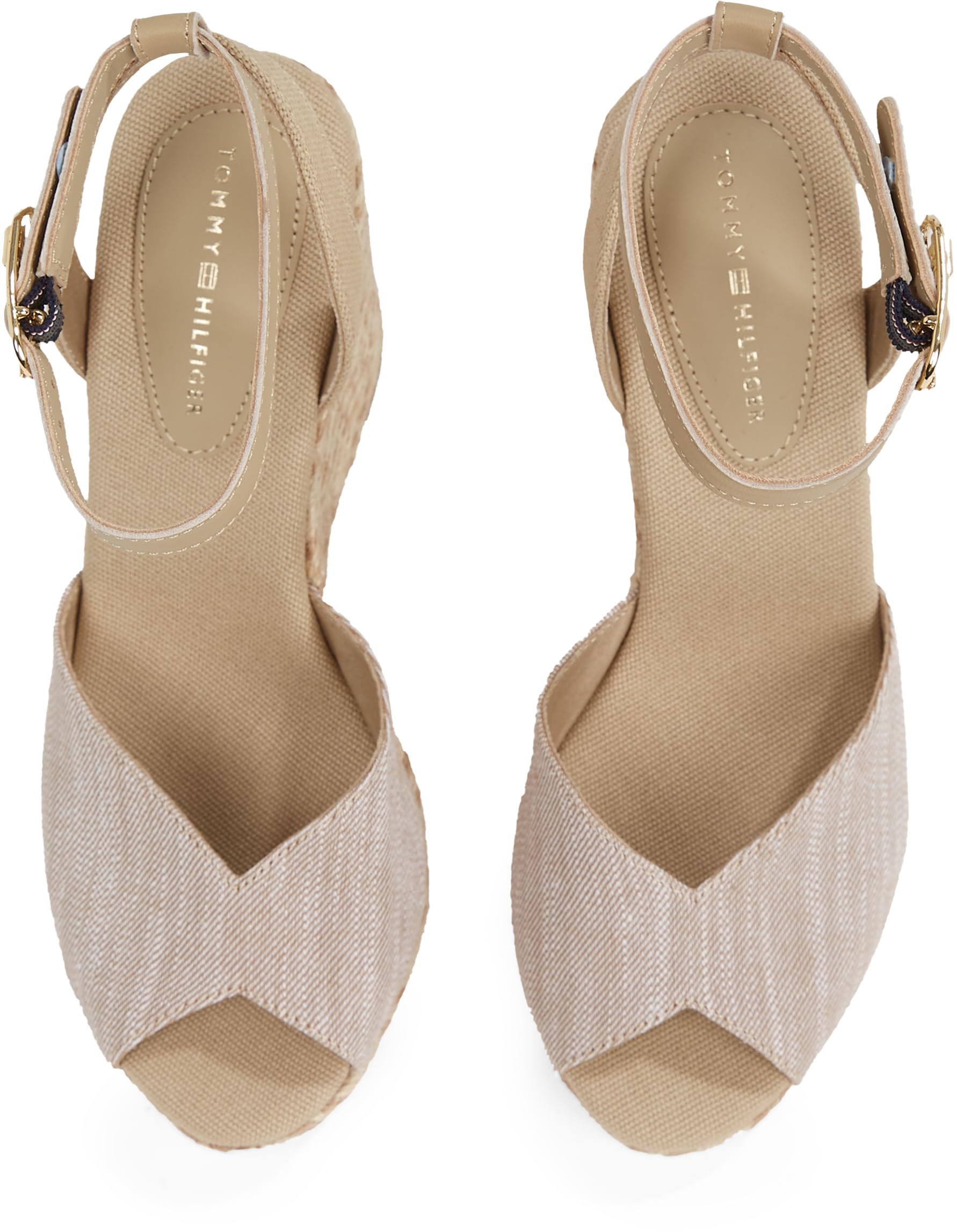 Tommy Hilfiger Donna Espadrillas Wedge Chambray High con Cinturino alla Caviglia