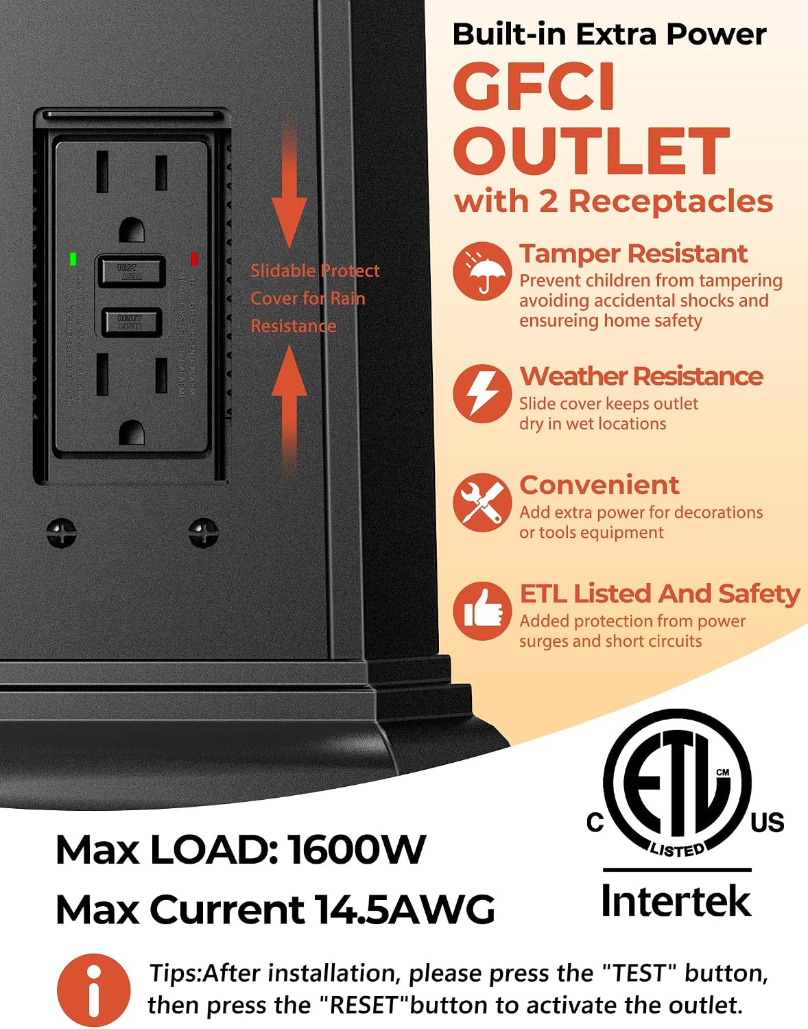 Outdoor Lamp Post Motion Sensor with Outlet, Dusk to Dawn Pole Lights 3-Head, Classic Black 360°Detection Waterproof Anti-Rust Aluminum Street Lighting for Yard Backyard Patio Driveway