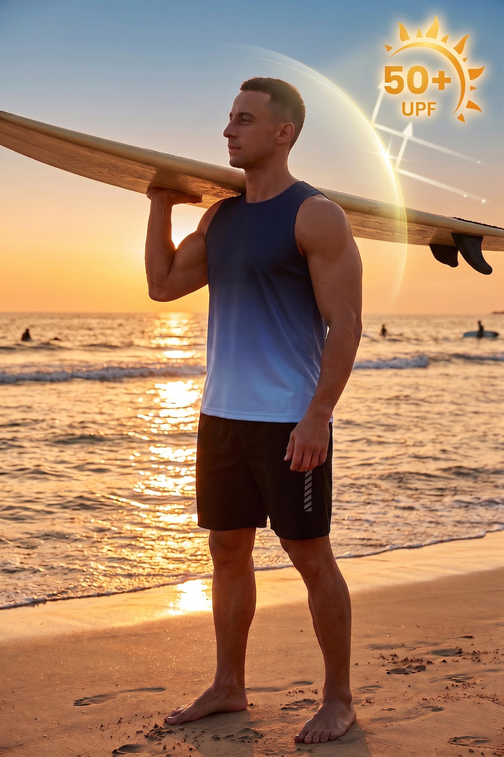 PINSPARK Camiseta de tirantes para hombre, sin mangas, camiseta de entrenamiento, verano, exterior, camiseta funcional — view 6