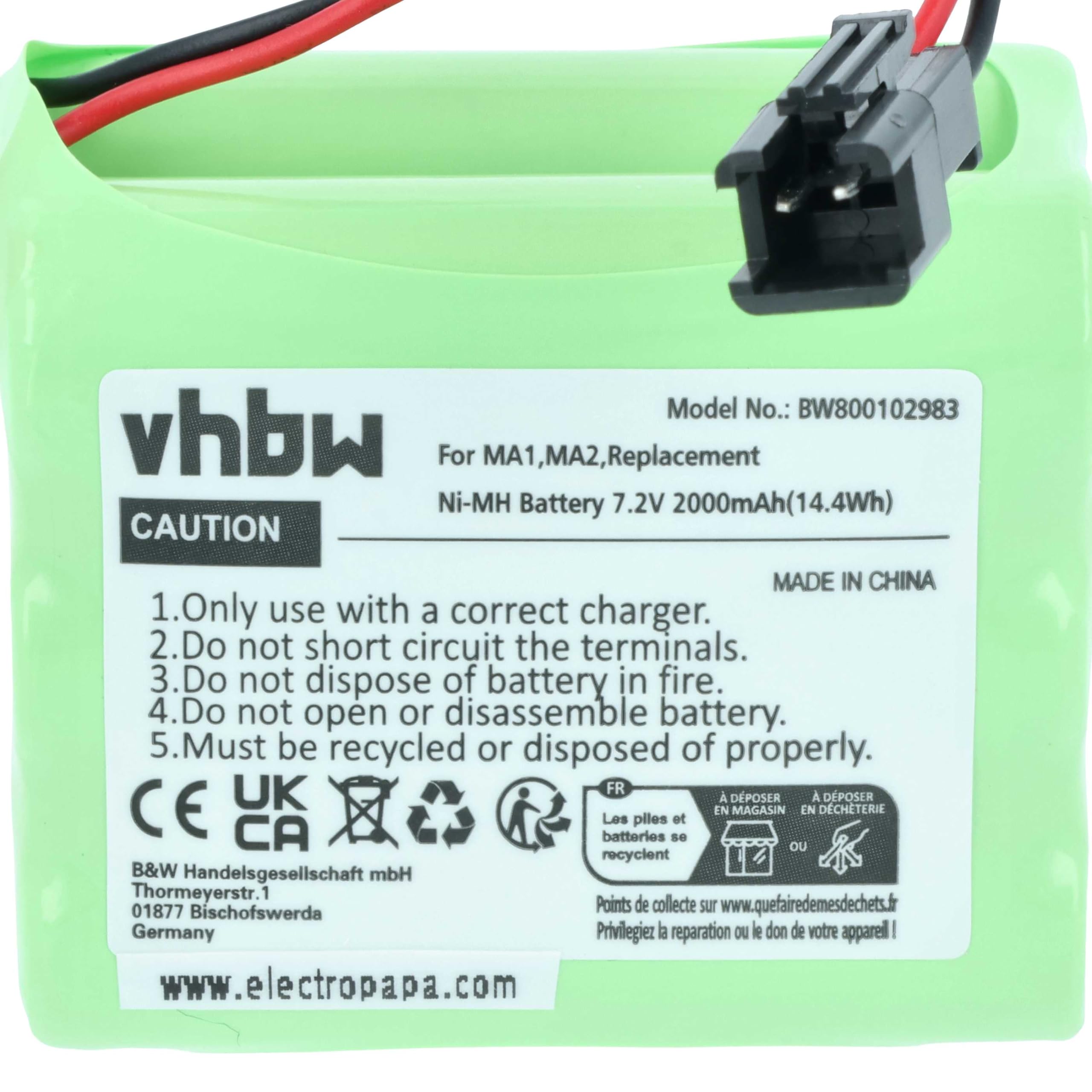 vhbw Batterie Compatible avec Tivoli Pal | iPal radio (2000mAh, 7,2V, NiMH)