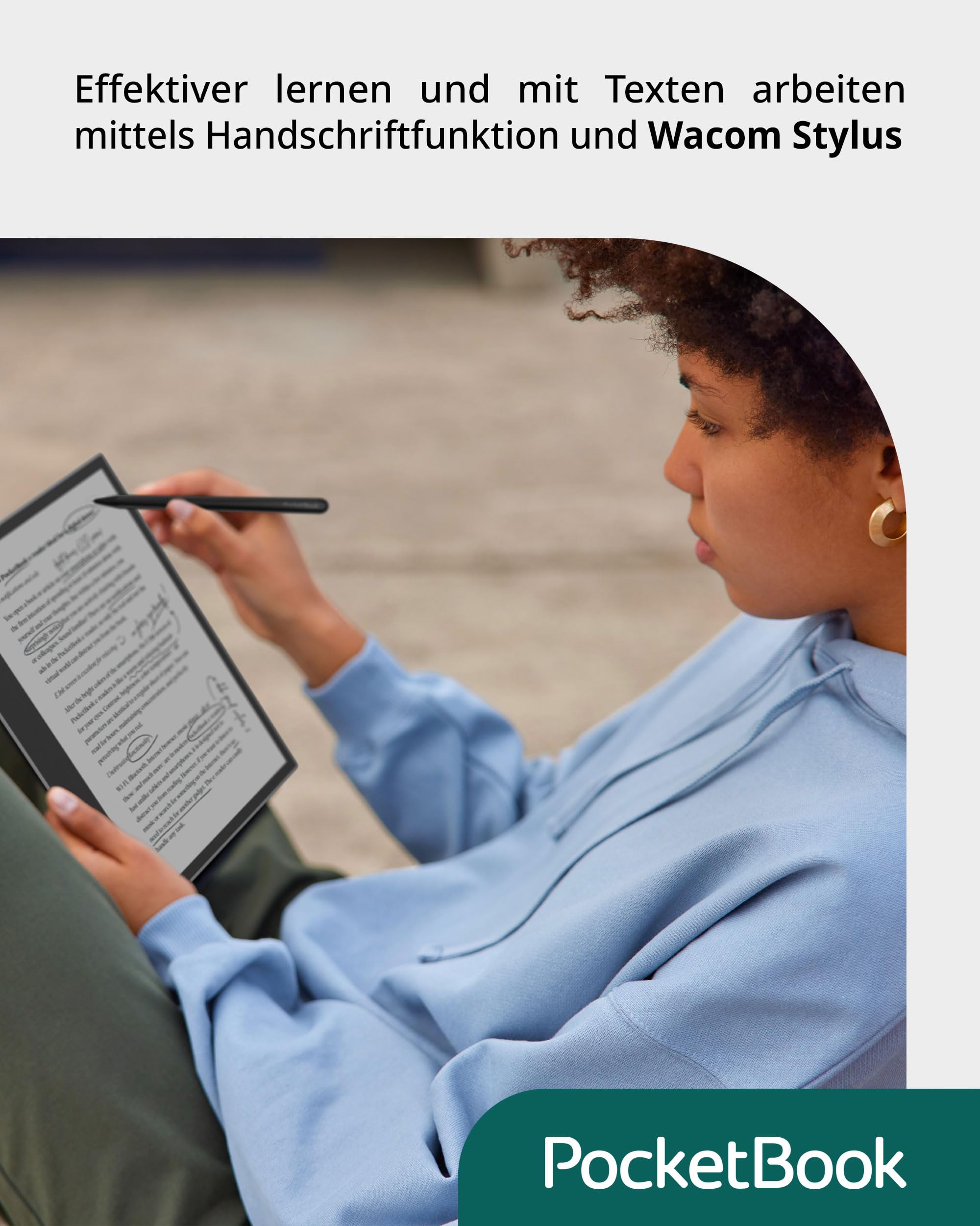 Pocketbook e-Book Reader 'InkPad Eo' 64 GB Speicher, 26,12 cm (10,3 Zoll) E-Ink Kaleido 3 Farb-Touchscreen, SMARTlight Hintergrundbeleuchtung, Wi-Fi, Bluetooth, Lautsprecher Mist Grey