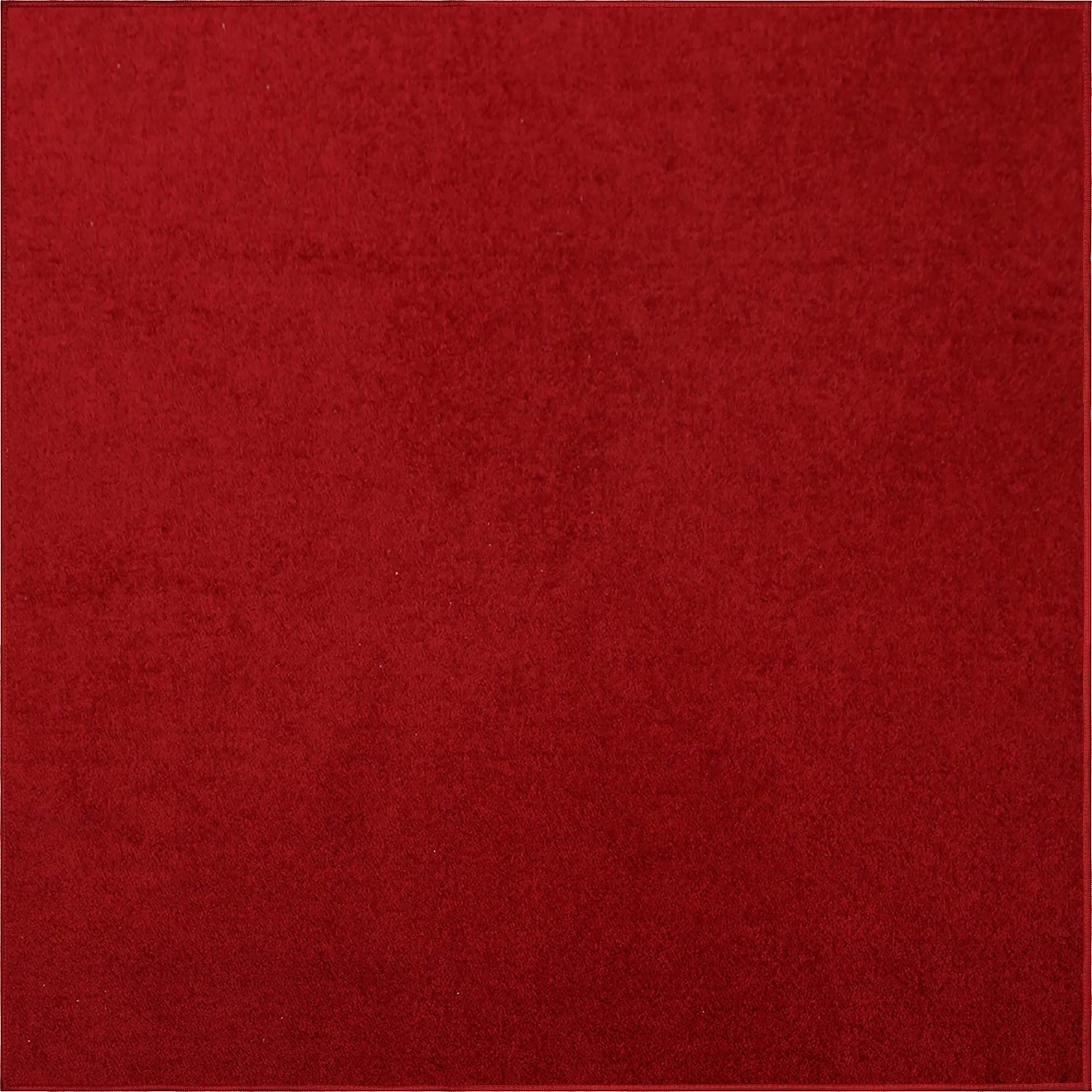 Ambiant Pet Friendly Solid Color Area Rugs Red - 5' Square