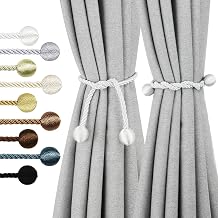 ستائر Tiebacks في الهواء الطلق أنيق الديكور التعادل يدعم الحبال الحديثة Tiebacks for Draps Window Sturtain Holdbacks for Draperies White، 4