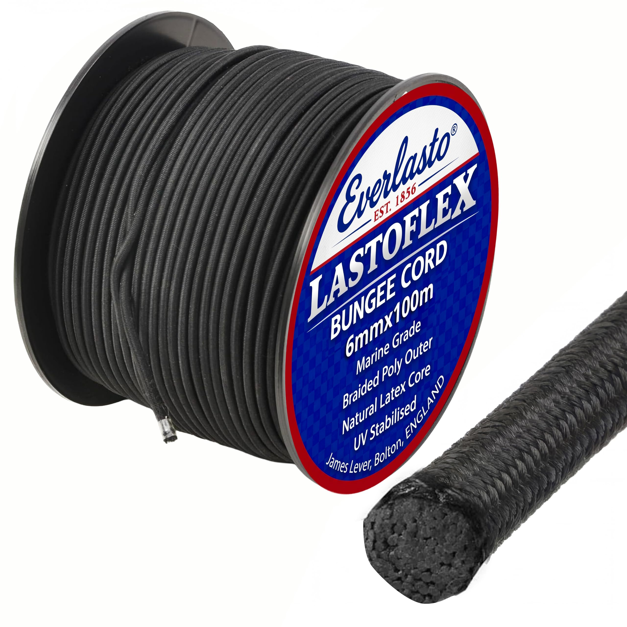 Evite roturas en lonas con el cordón elástico de 6mm de caucho negro LASTOFLEX antitirones