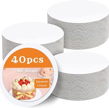 39 Pcs10 Inch Cake Board,White Cake Boards Round,Food Grade Cardboard Cake Rounds,Disposable Cake Plates,10 Inch Cake base,Waterproof and Oil proof Cake Tray Cake Pizza Circles