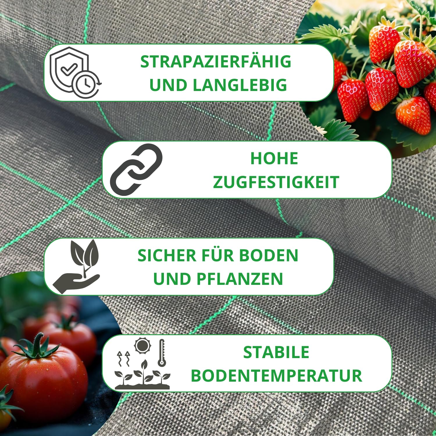 Bodengewebe Abdeckvliesr 100g/m² Unkrautvlies, Unkrautfolie, Mulchvlies (2 x 100 m)