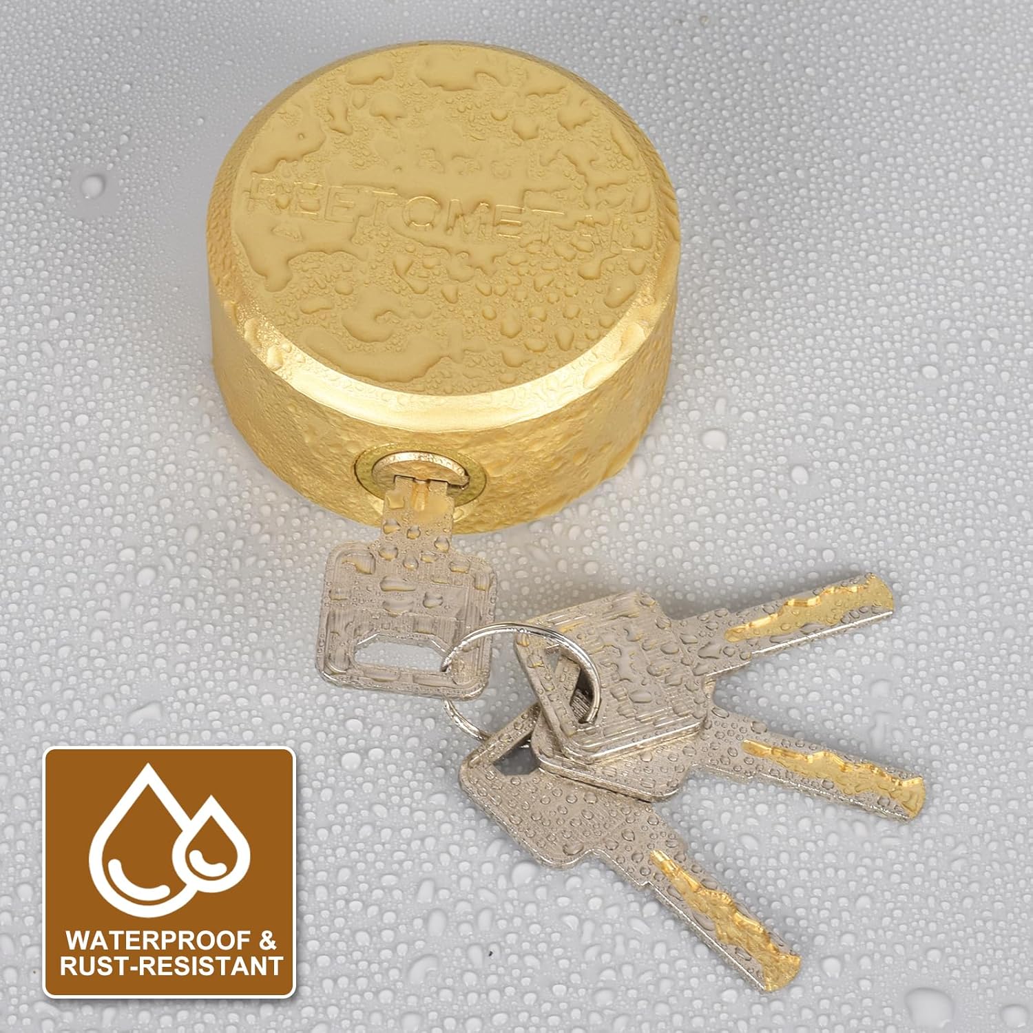 Puck Lock with Hasp, Hidden Shackle Lock and Heavy Duty hasp for RVs, Trucks, Trailers, or Vans