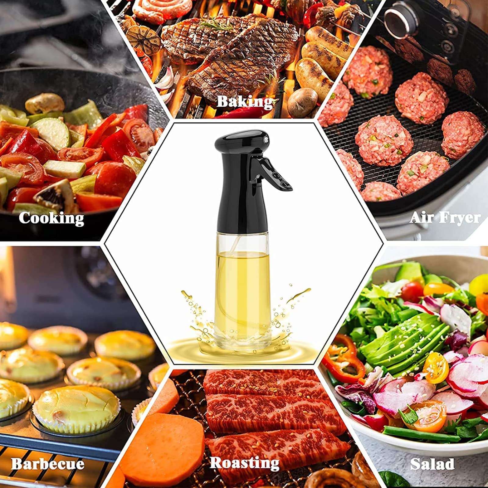 Olej w sprayu 300 ml oliwy z oliwek w sprayu, plastikowy dozownik oleju Premium w sprayu odpowiedni do grillowania z frytownicą, pieczenia, sałatek