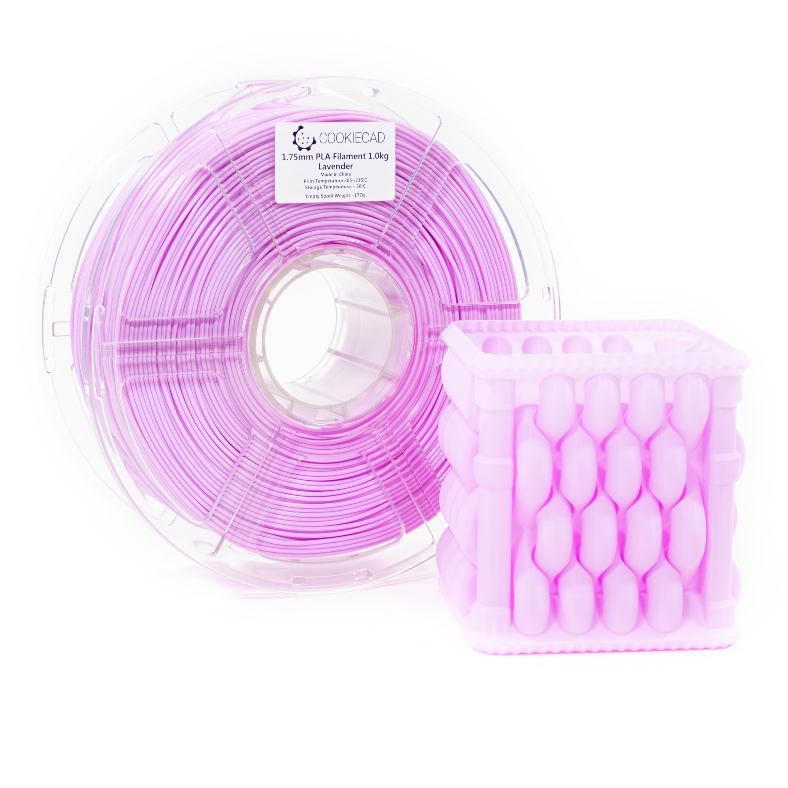 Cookiecad PLA Filament 1.75mm 1kg Purple Pastel 3D Printer Filament - Lavender PLA